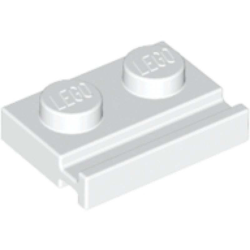 Plaat, Aangepast 1x2 met geleider White